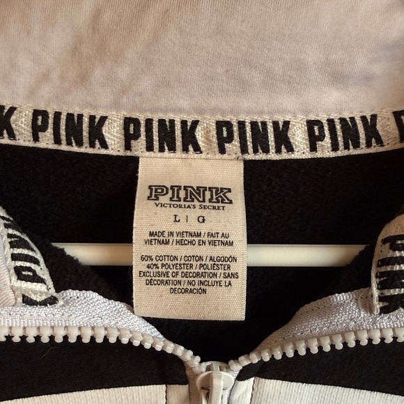 Victoria's Secret Pink Black and White  quarter Zip-Up - Picture 2 of 7